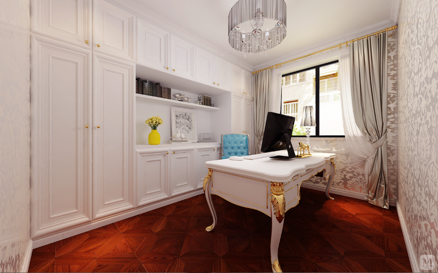 4万86㎡简欧三房装修上海兰桥公寓欧式装修设计风格