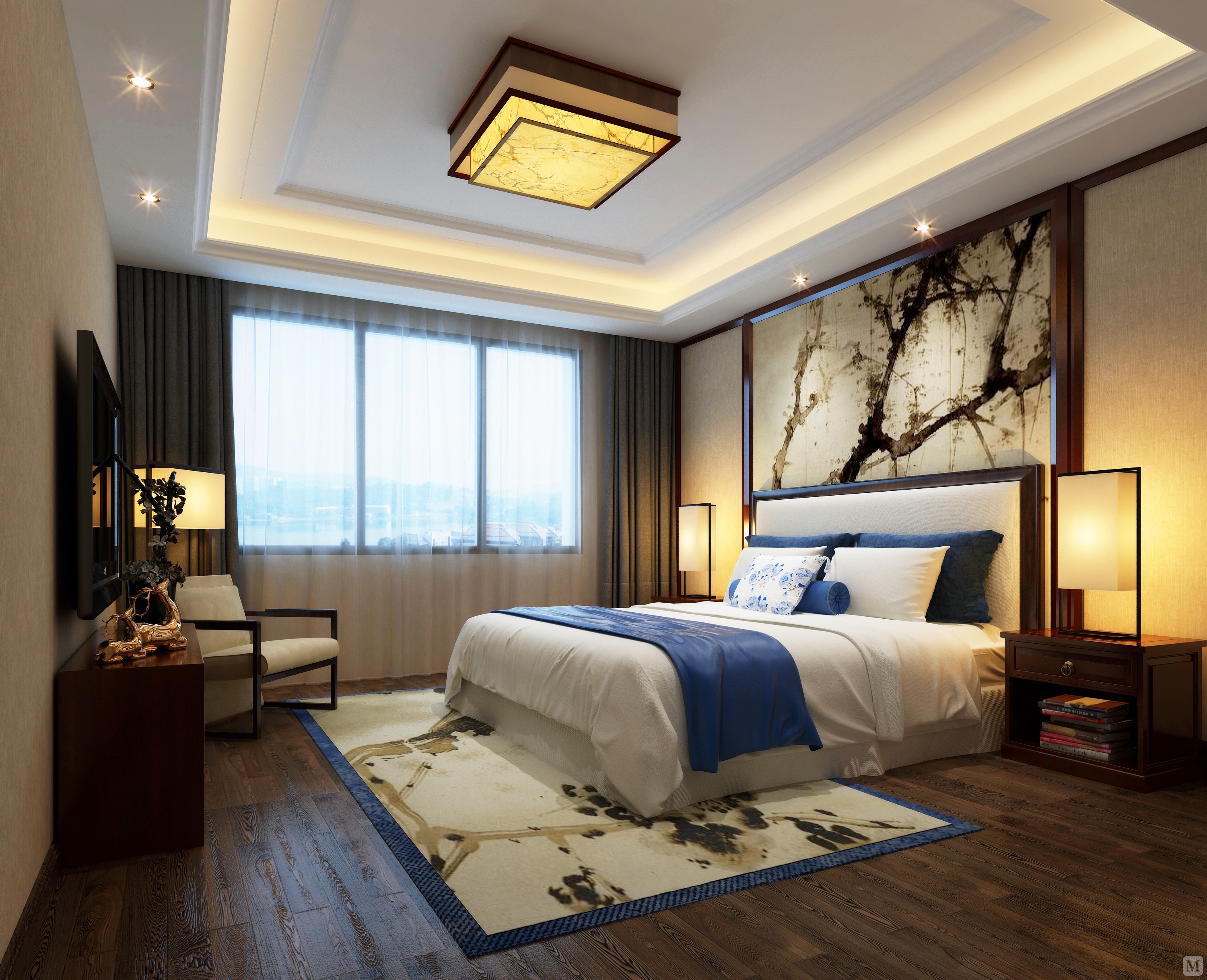 34.8万169㎡中式四房装修学林雅苑新中式风格鉴赏