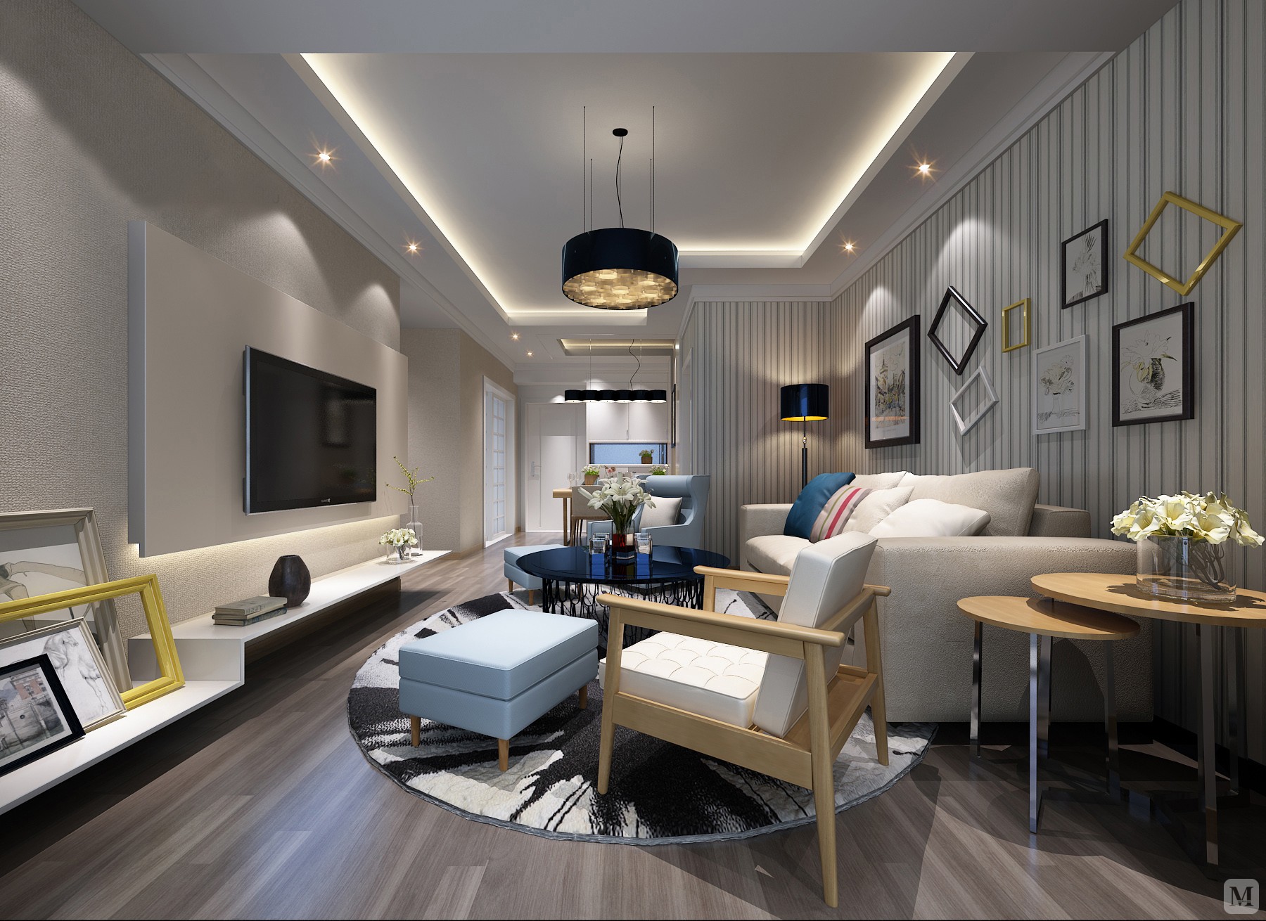 4万85㎡简约二房装修红叶小区空间简约风格-红星美凯龙家装效果图