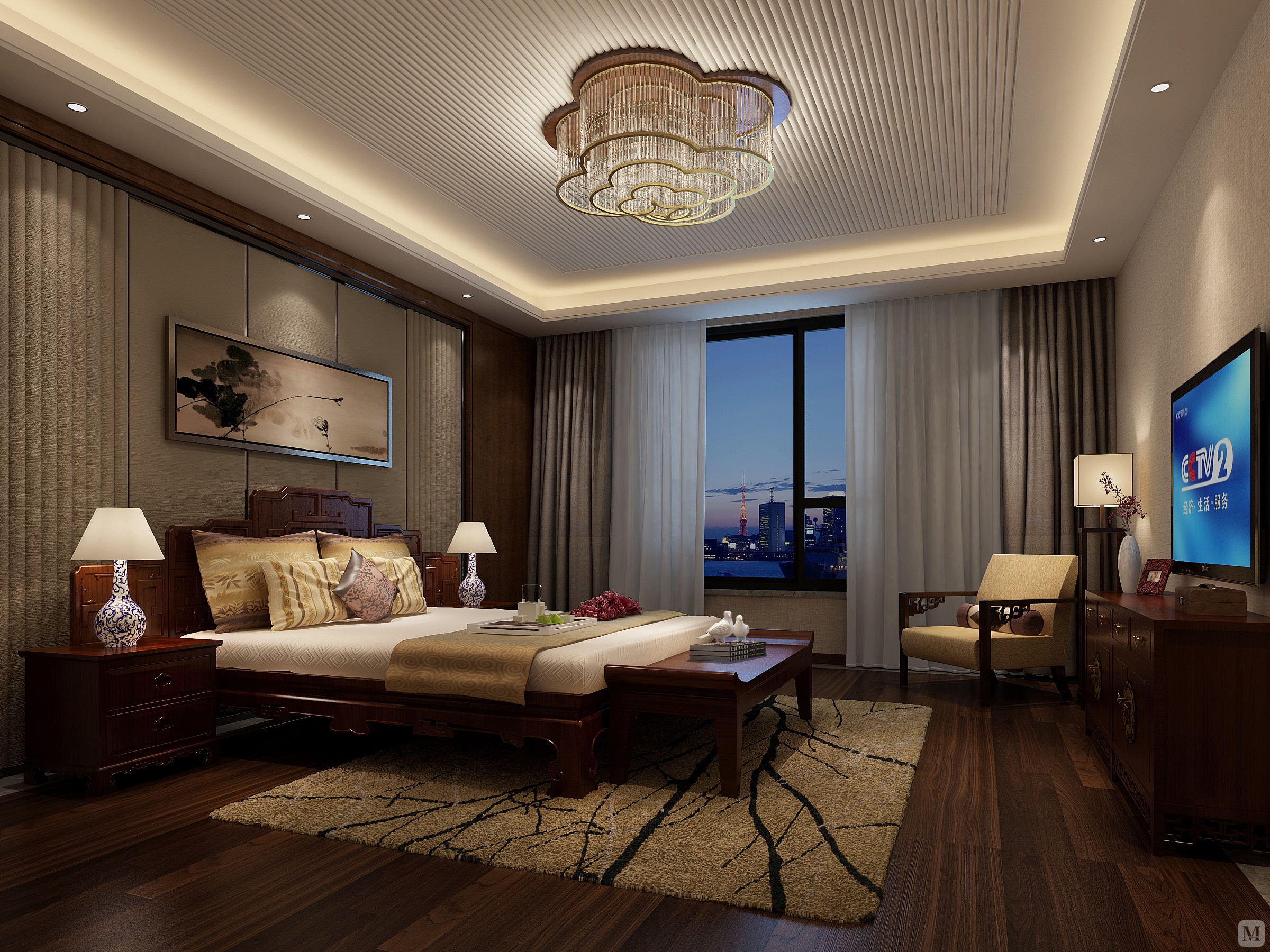 中式 #四室 家居的营造并不是种简单的物质堆砌,而是人对自己内心