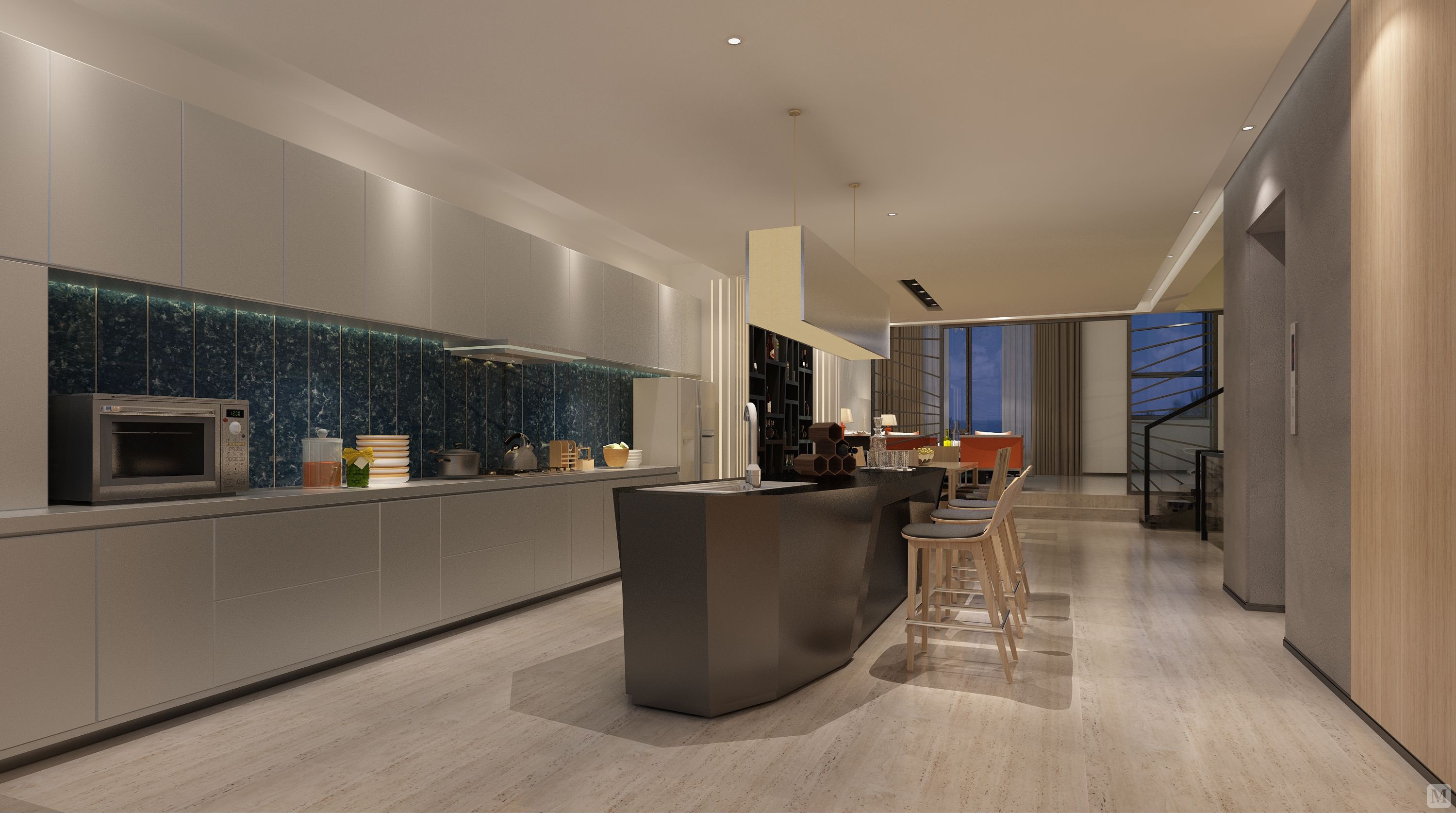 75.7万399㎡混搭别墅装修大空间的开敞式设计作品