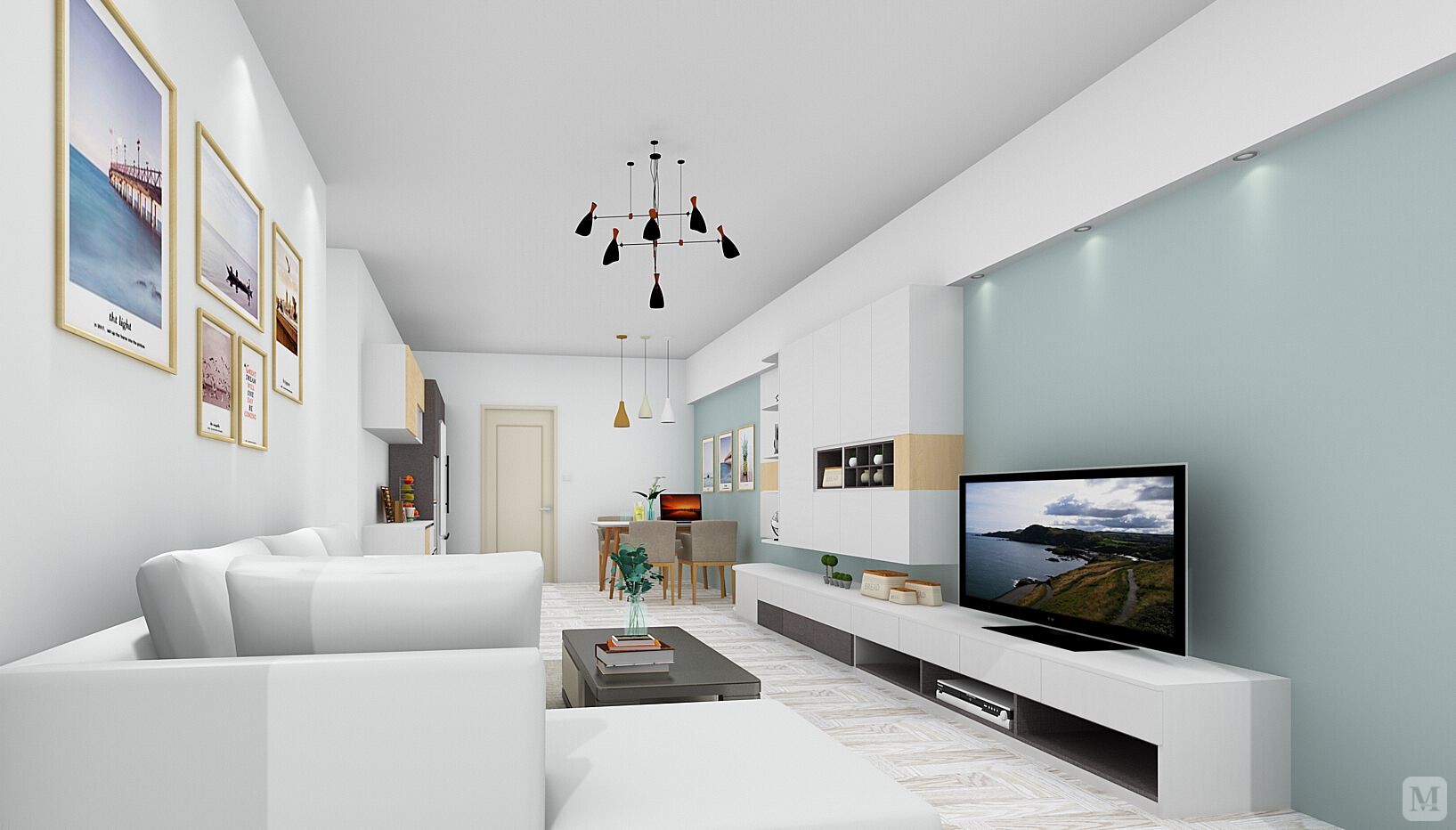 6万108㎡简约三房装修简约风格-君御豪庭