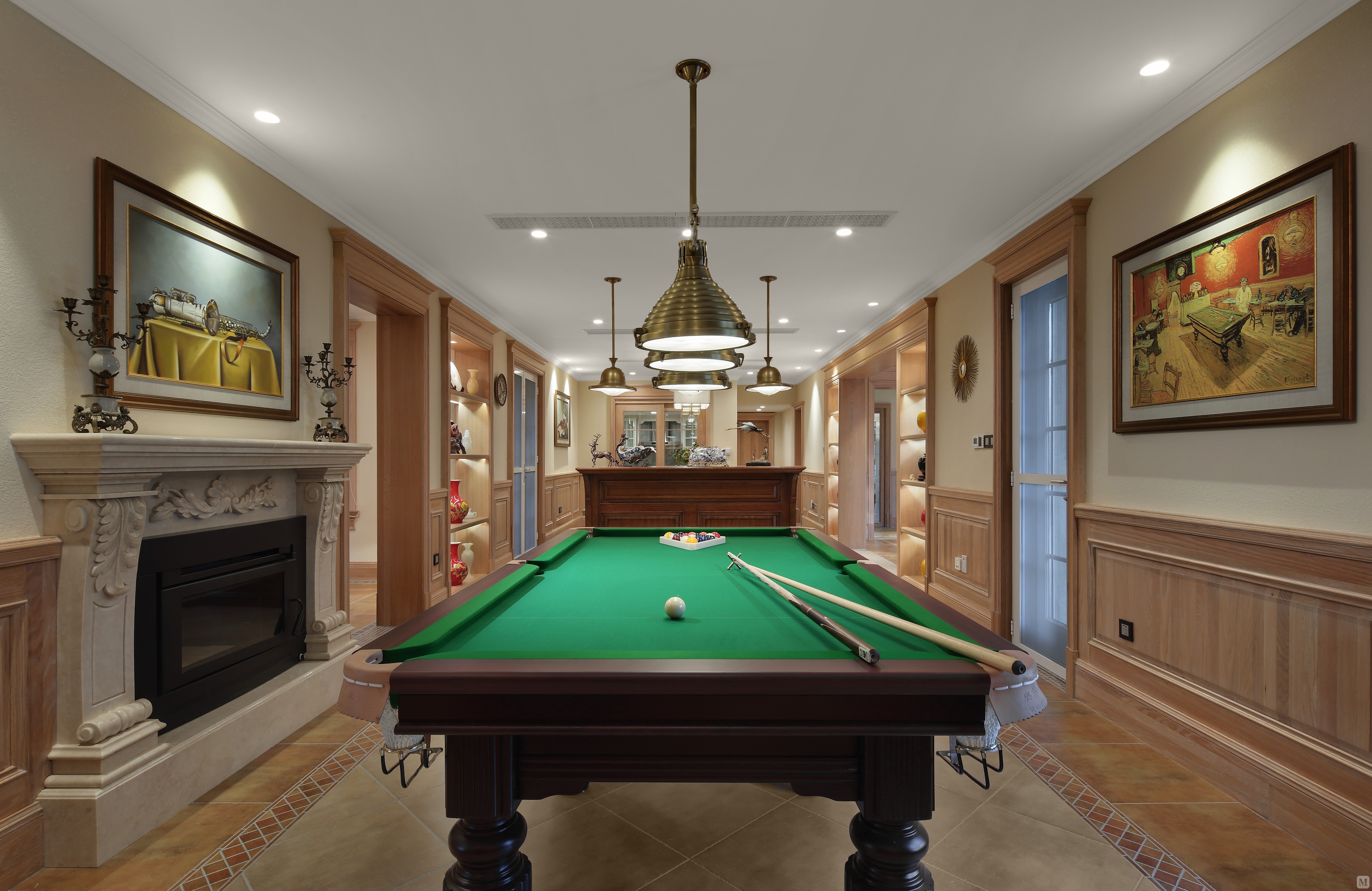 台球室是个休闲的地方,这样的装修,你是不是也忍不住露两手了?