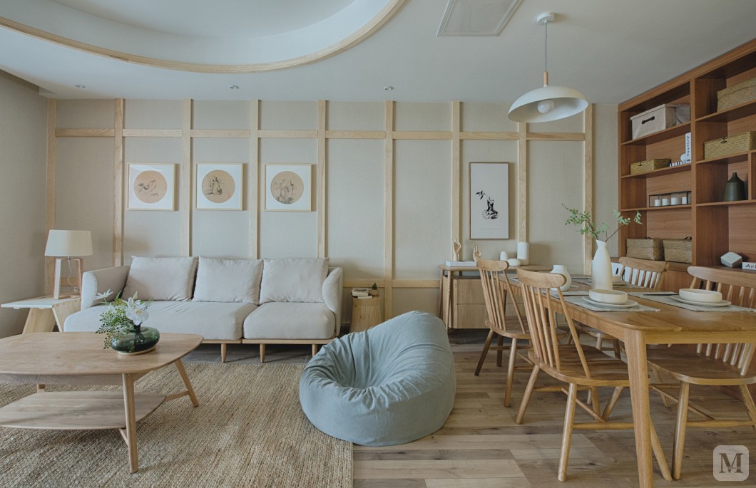 业主对日式风格情有独钟,喜欢原木色带给人的安静和清心 ,喜欢那种