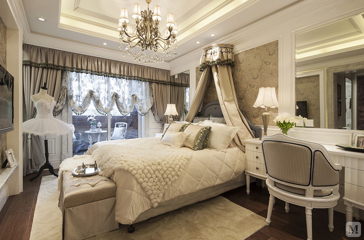 简欧卧室吊顶装修效果图