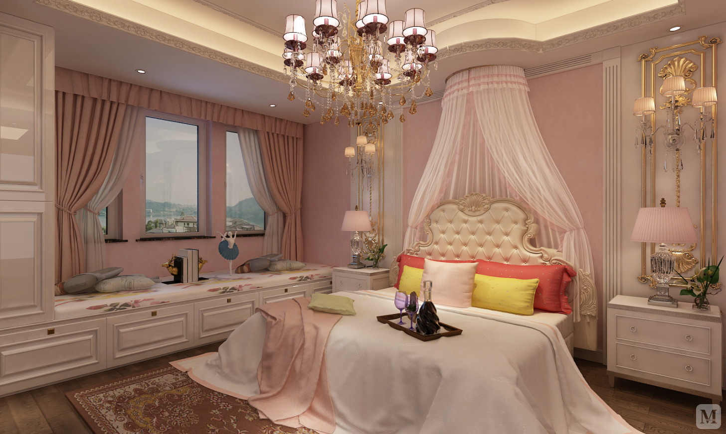 满足会客厅轻奢欧以外,各个卧室风格也要不同效果,达到自己想要的浪漫