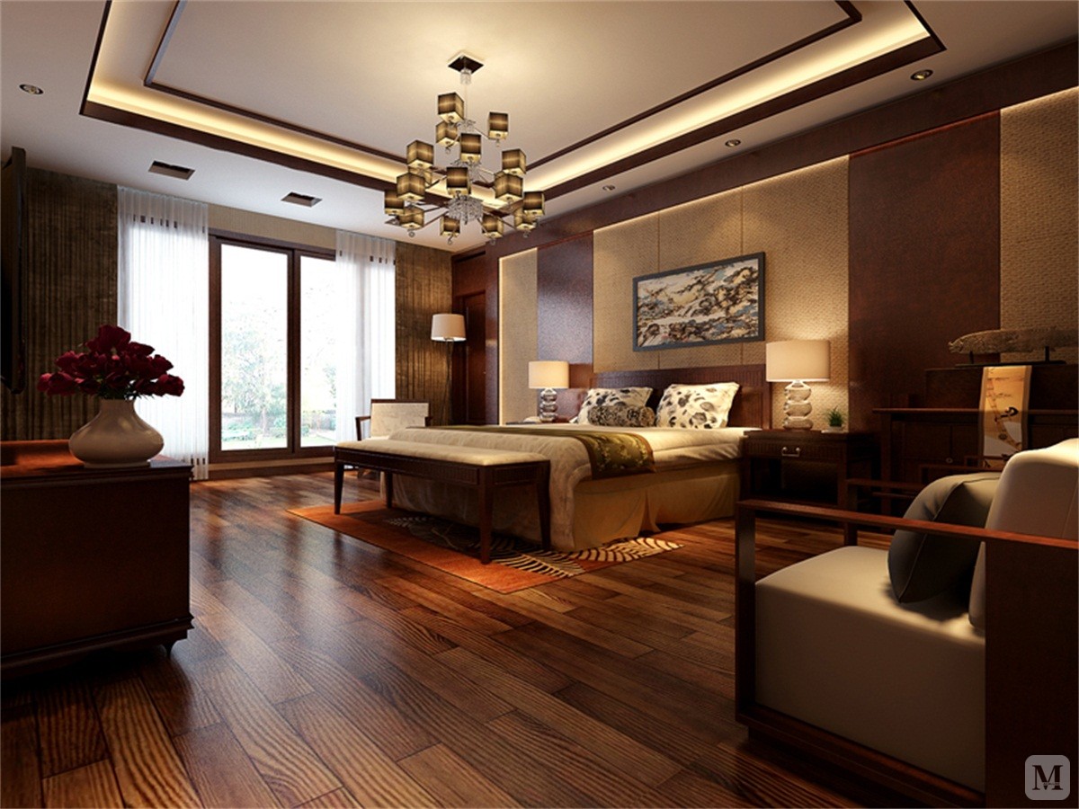 中式卧室吊顶装修效果图
