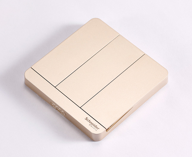 施耐德 薄暮金三联单控开关 绎尚 e8333l1_wg_c1