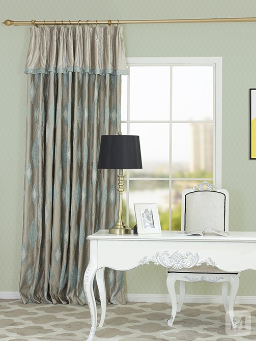 长堤 长堤窗帘 长堤现代风客厅书房高档窗帘 长堤窗帘 qc6889ab