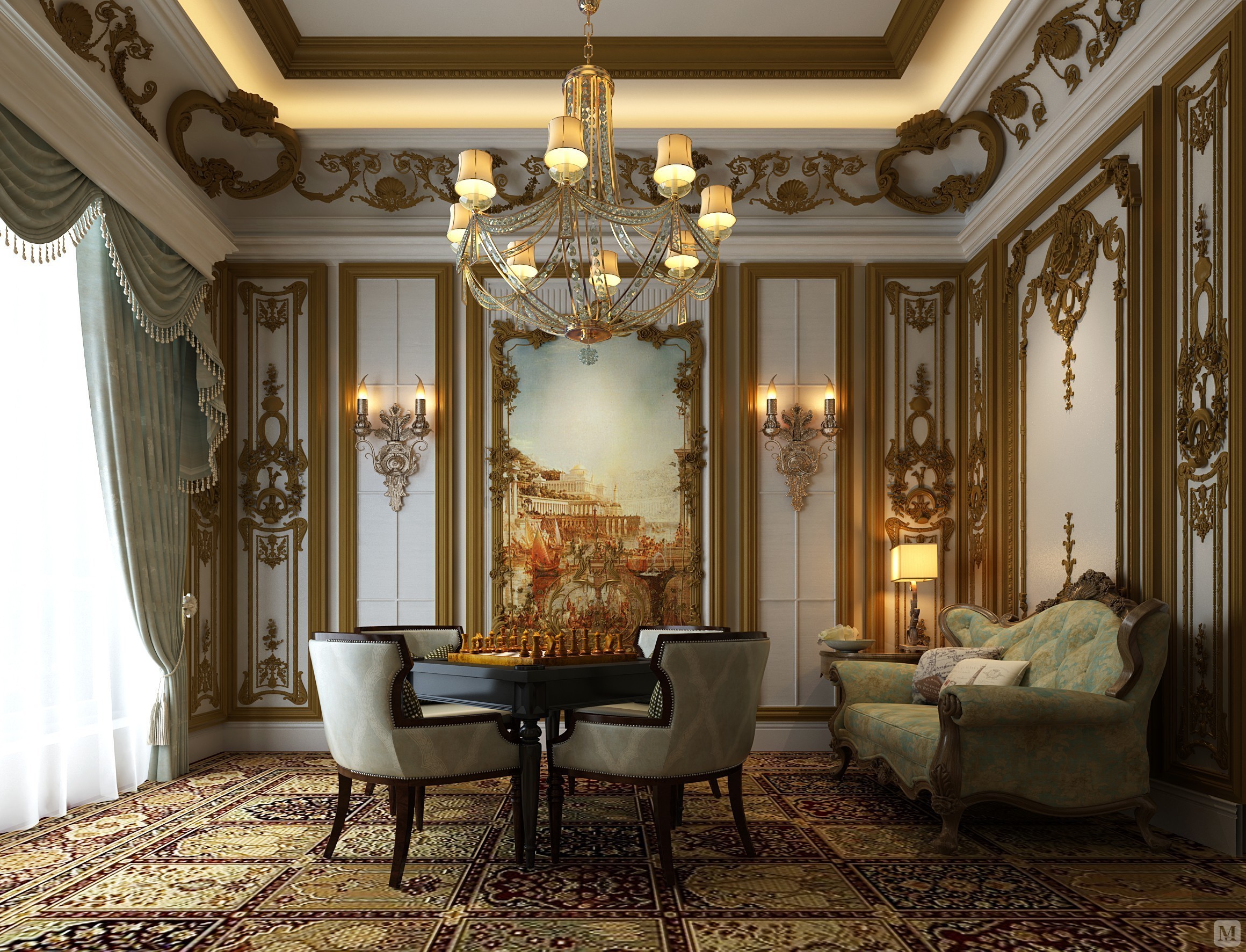 28.1万148㎡混搭四房装修文艺复兴