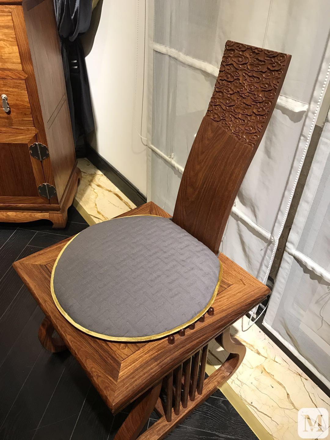 苏梨 刺猬紫檀(pterocarpus erinaceus)吉祥如意茶椅 现代新中式 上品