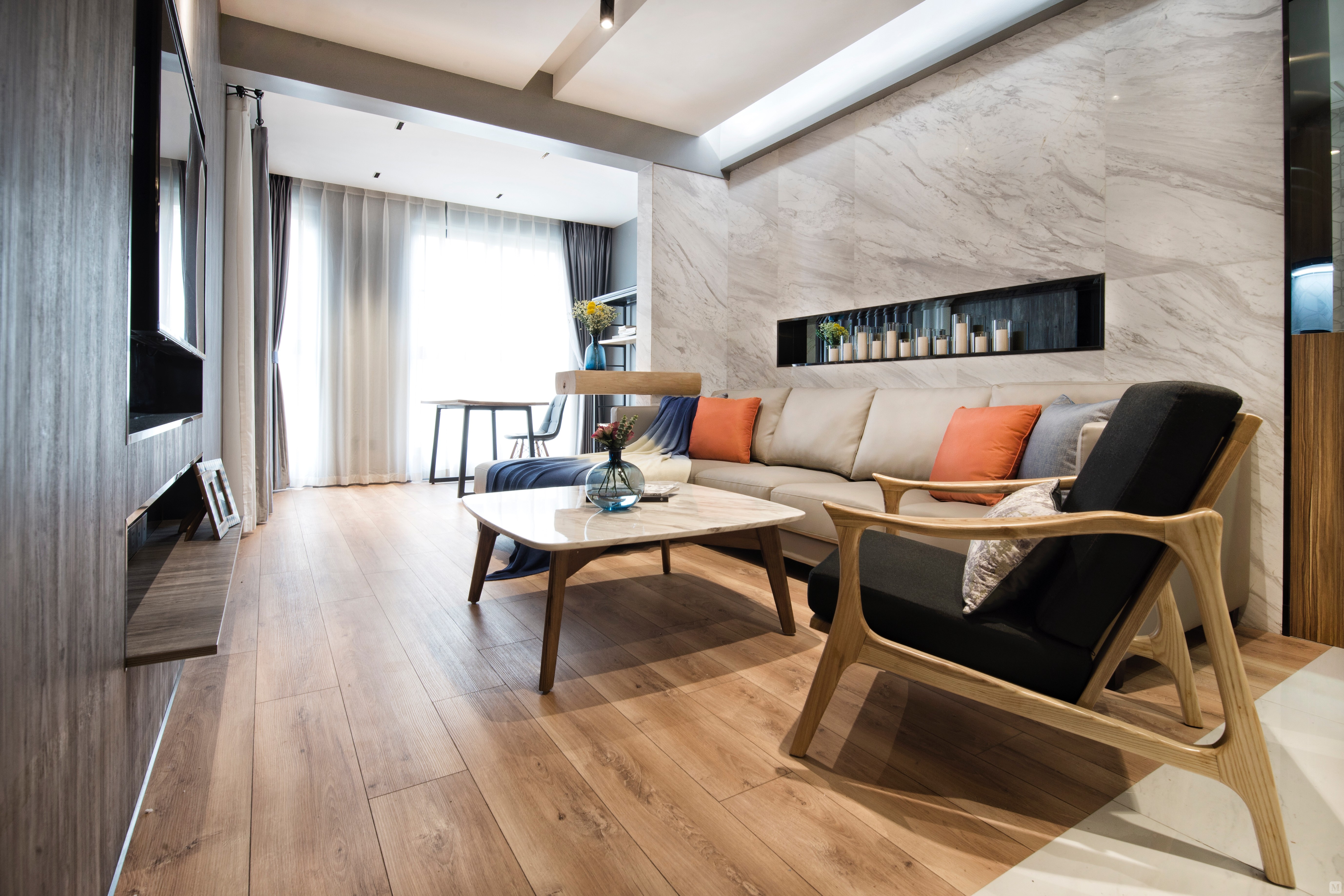 简约客厅背景墙装修效果图