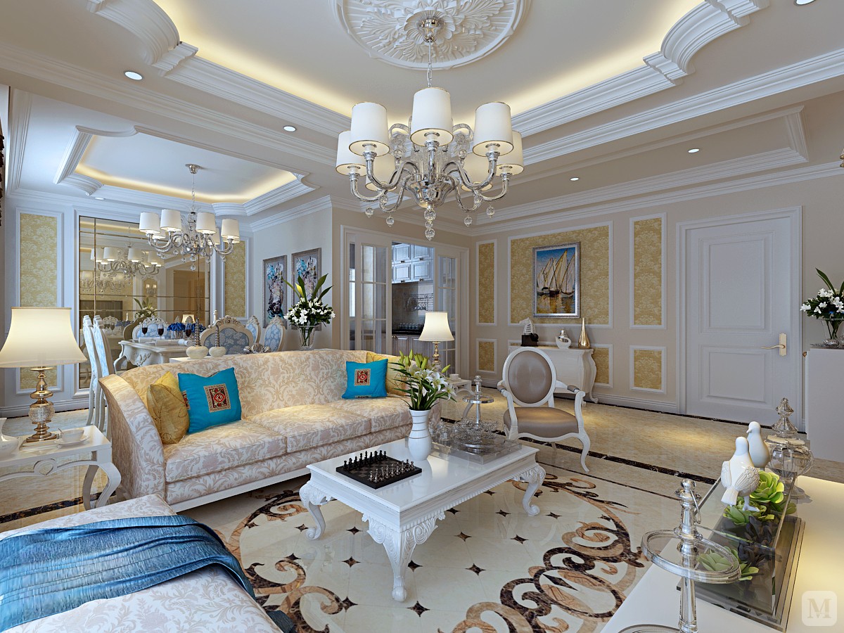 6万105㎡简欧三房装修温奢-红星美凯龙家装效果图