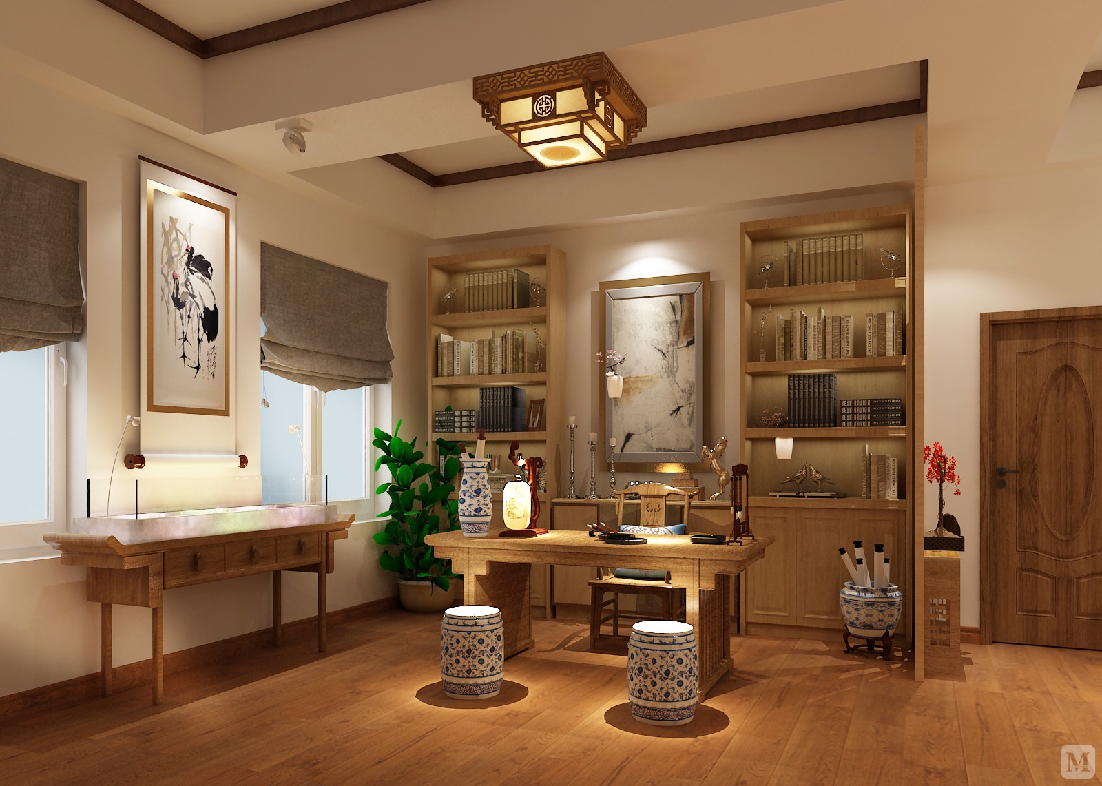 3万205㎡中式别墅装修古朴色香