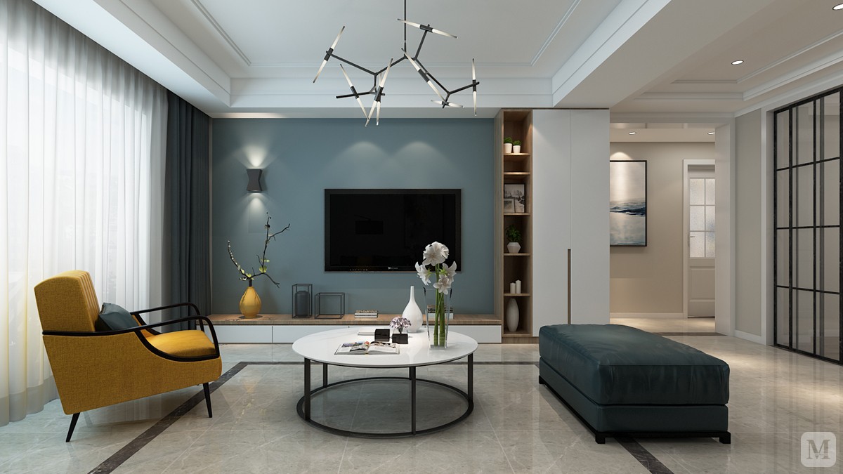 简约客厅背景墙装修效果图 精致又个性