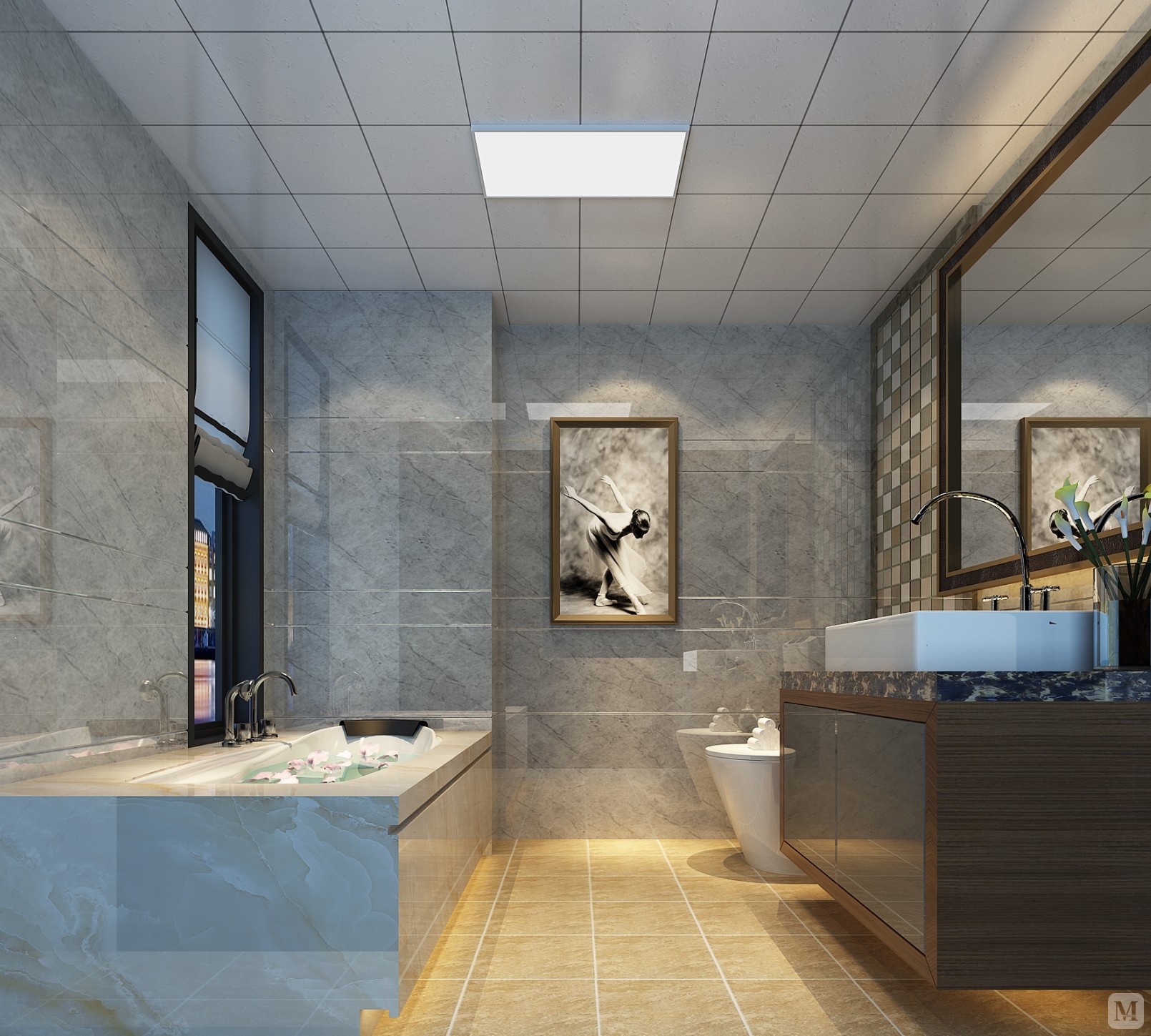 简约卫生间灯具装修效果图