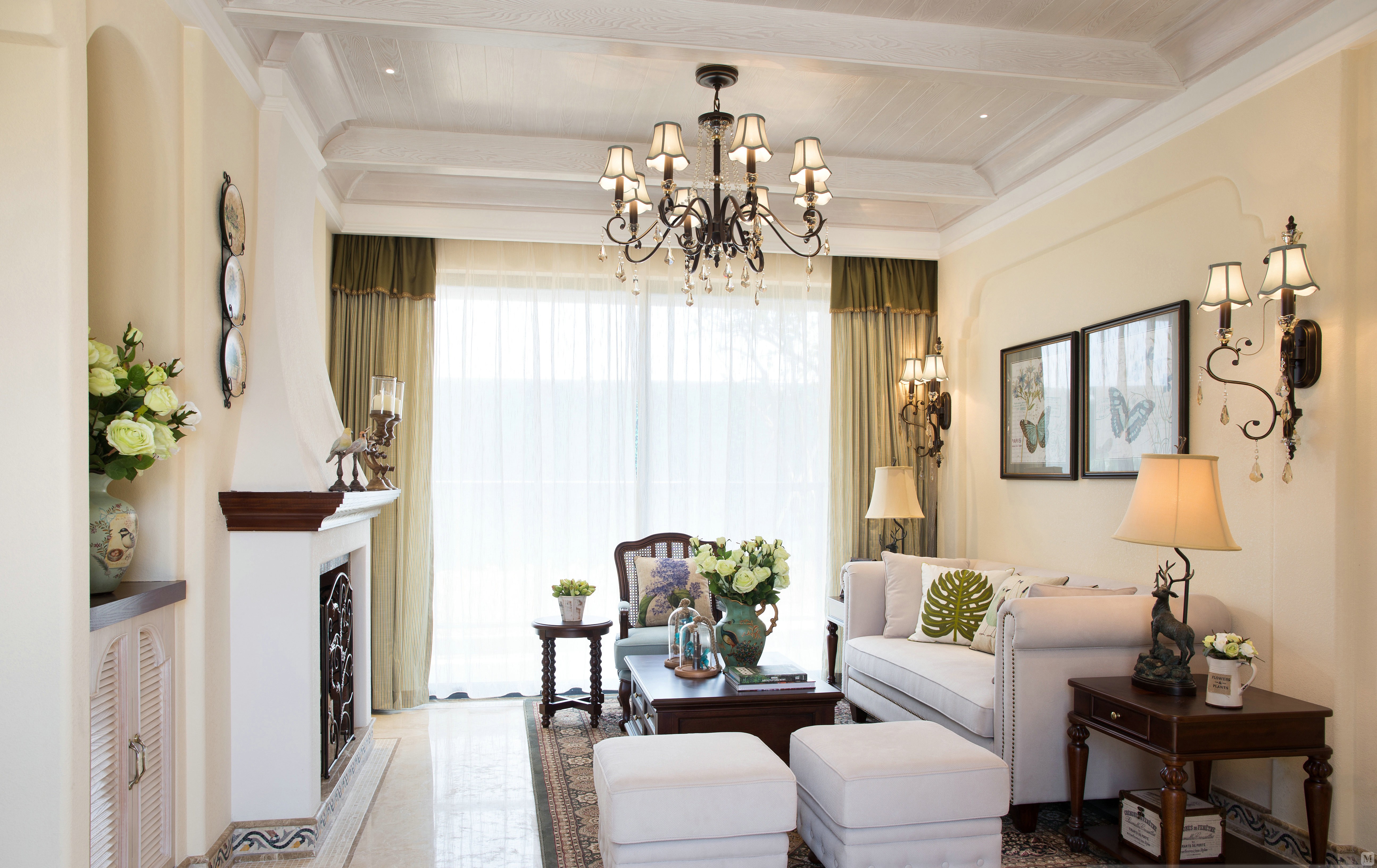 22.8万115㎡田园三房装修清新脱俗的田园风