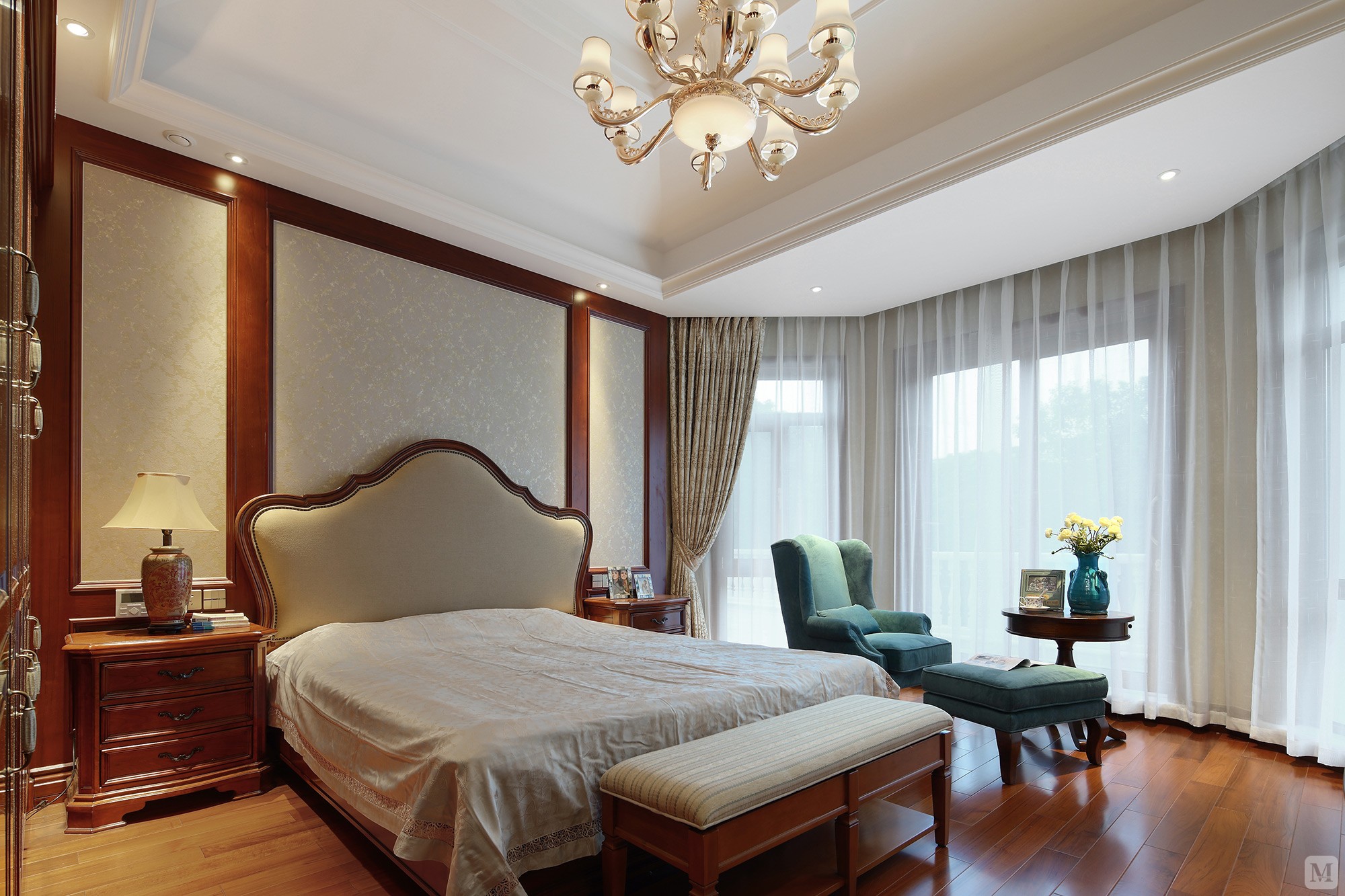 美式卧室吊顶装修效果图