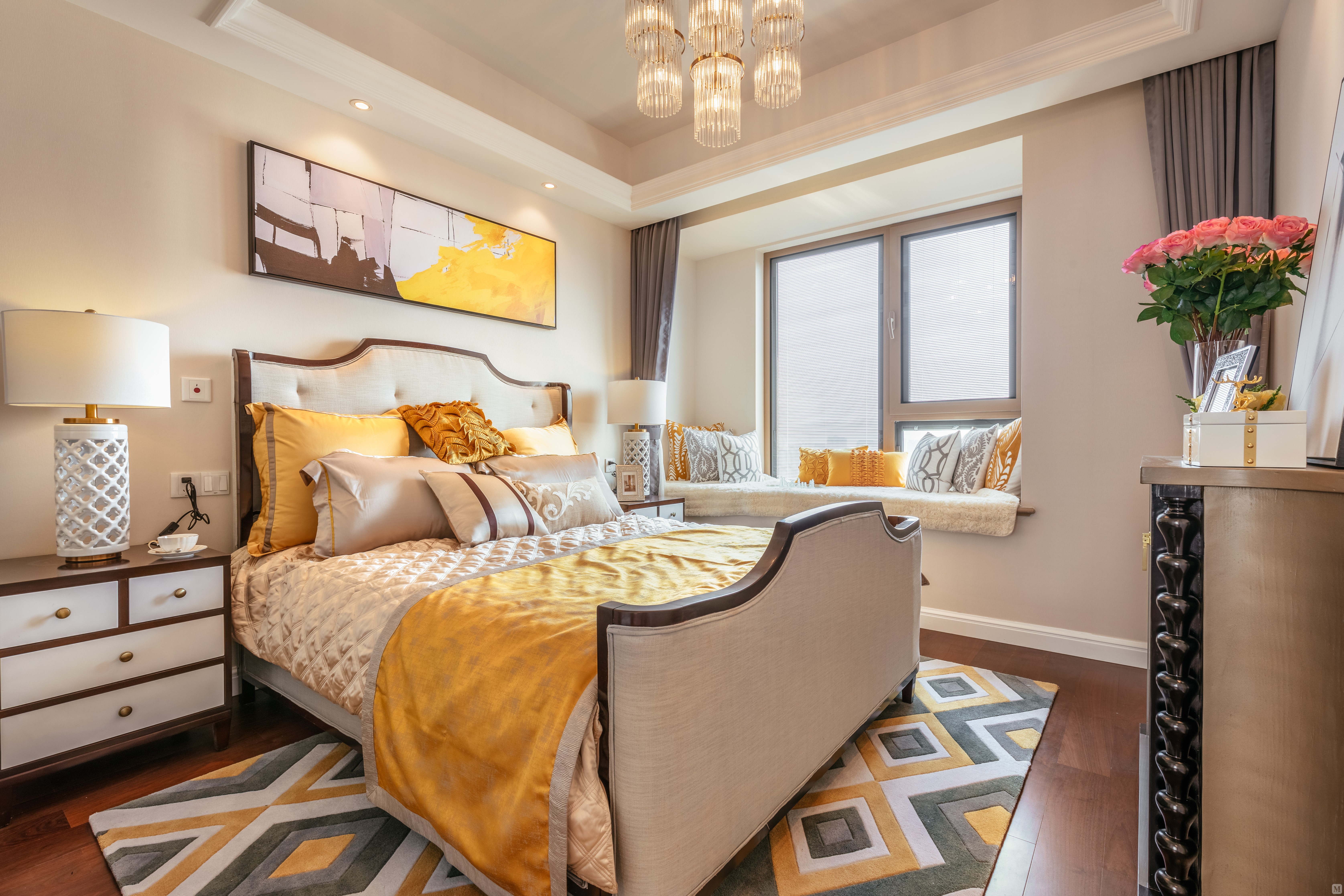 简欧卧室吊顶装修效果图