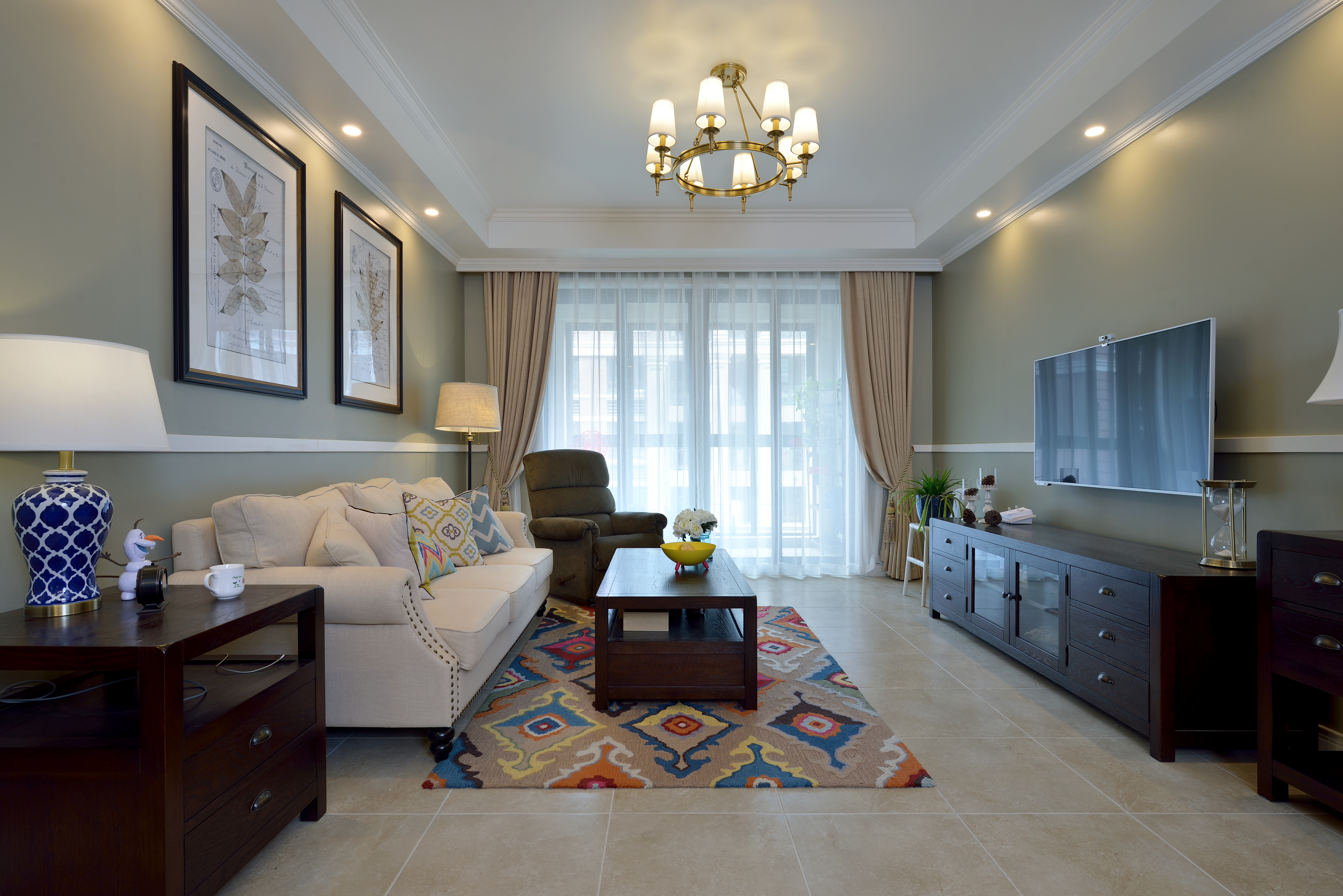 150㎡美式四居,素雅配色格调温馨四房美式装修案例-红星美凯龙设计