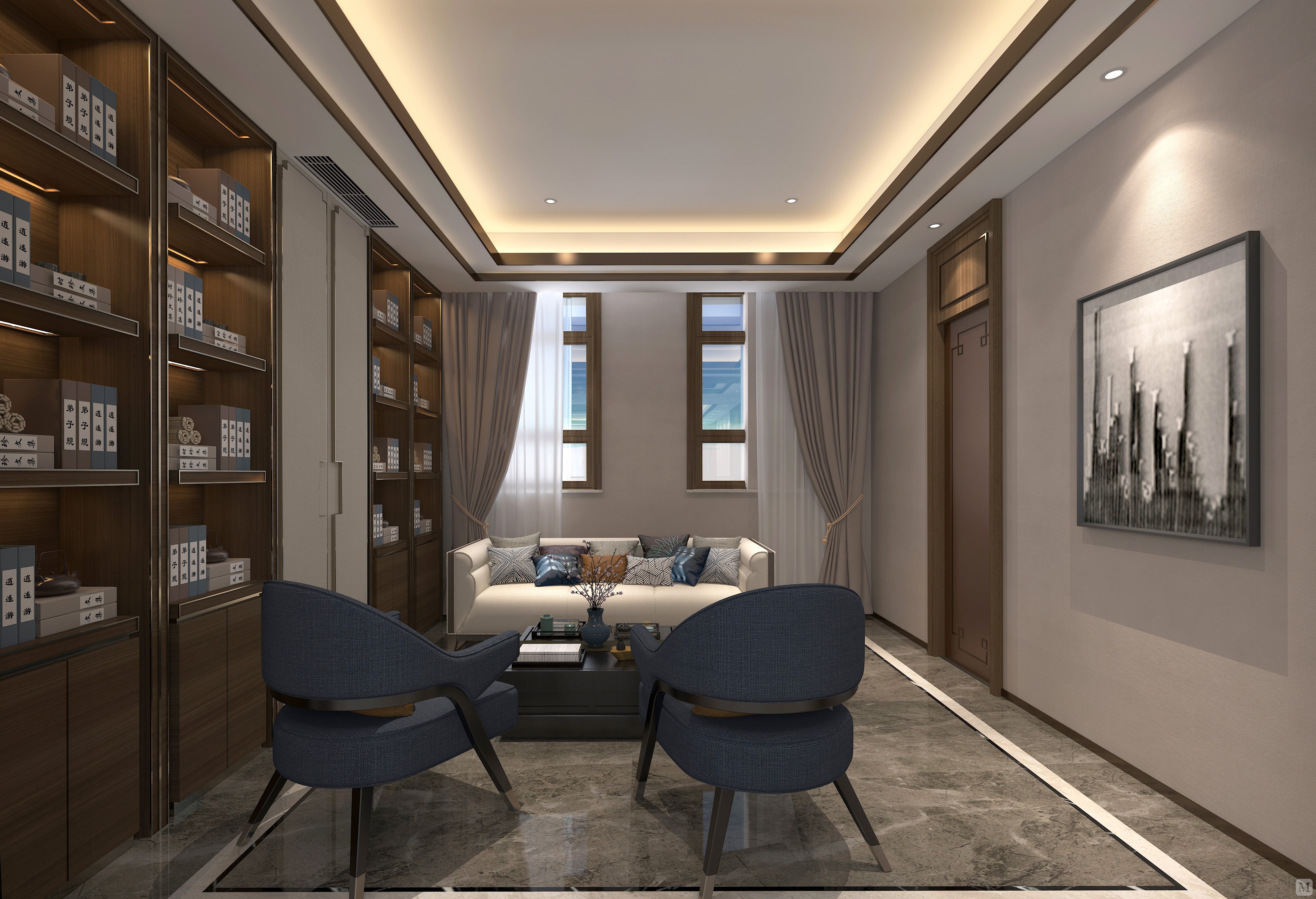 中式 #联排别墅 在设计中,保留传统中式恢弘,大气的理念,配以硬装