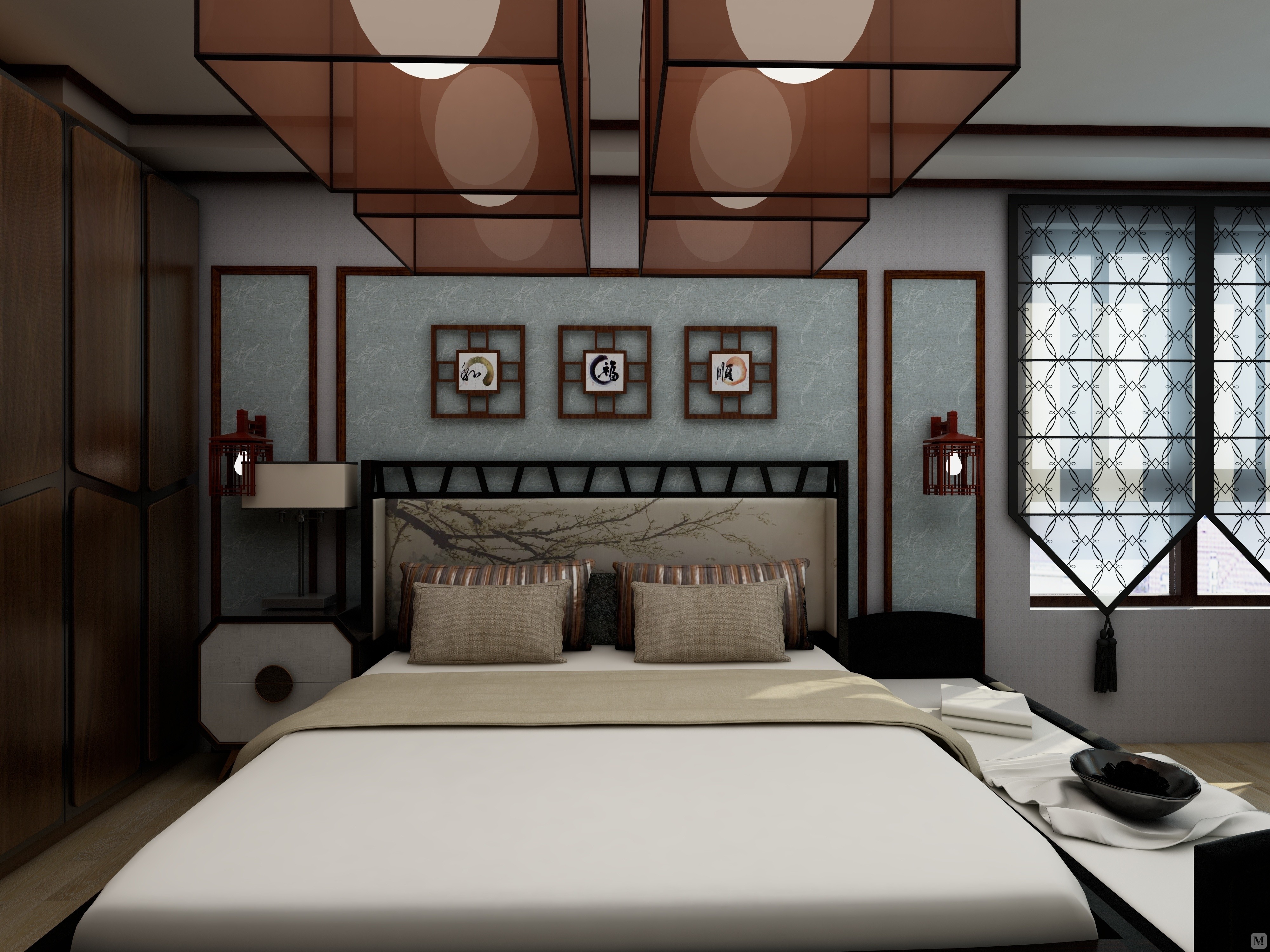 艾是 中式背景墙布 艾是(art sky)