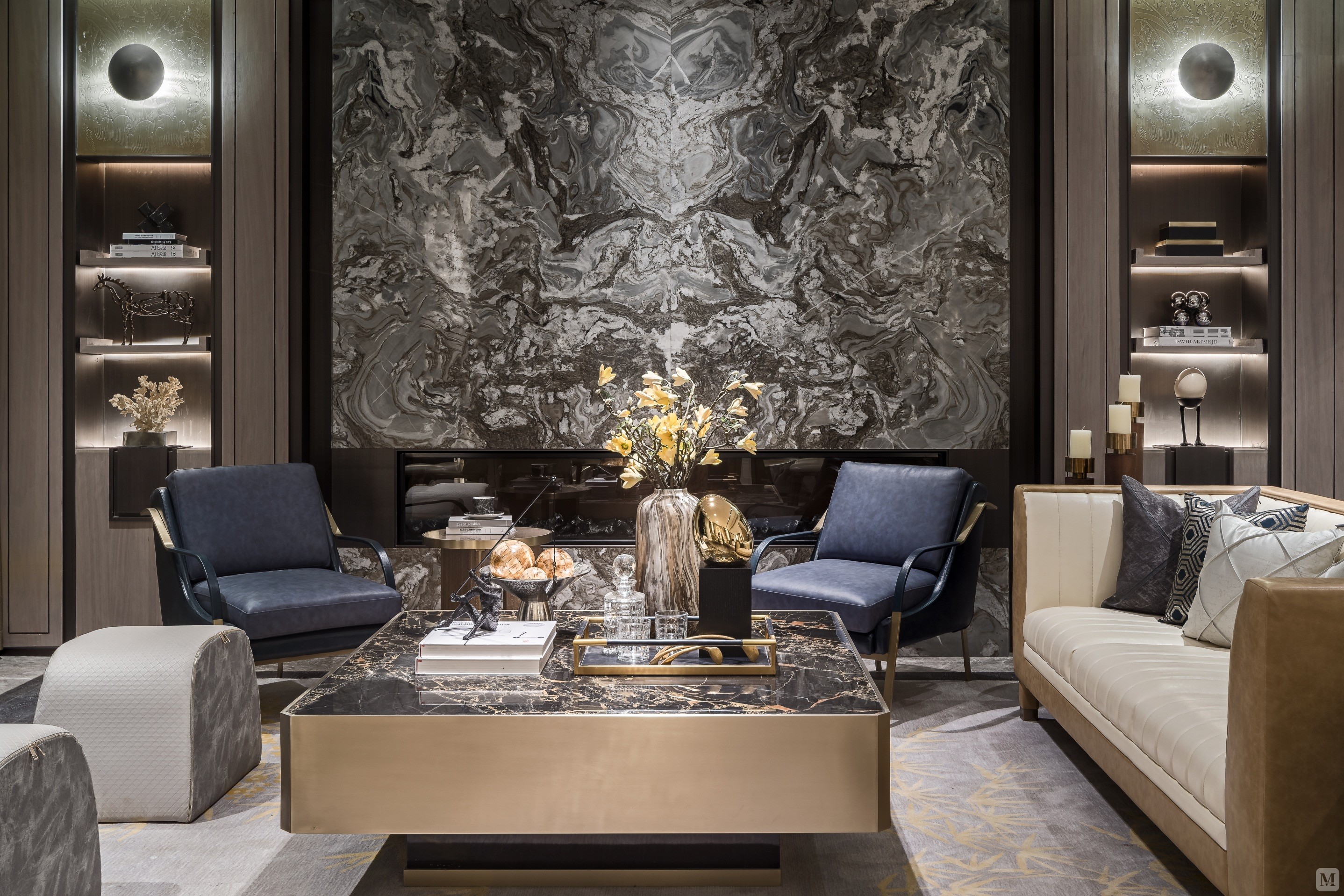 现代轻奢风格,简洁而不随意,高级而不浮夸,看似简单的设计却蕴含着极